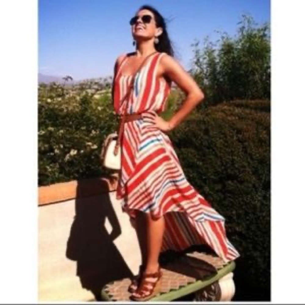 Charming Charlie striped hi lo dress!